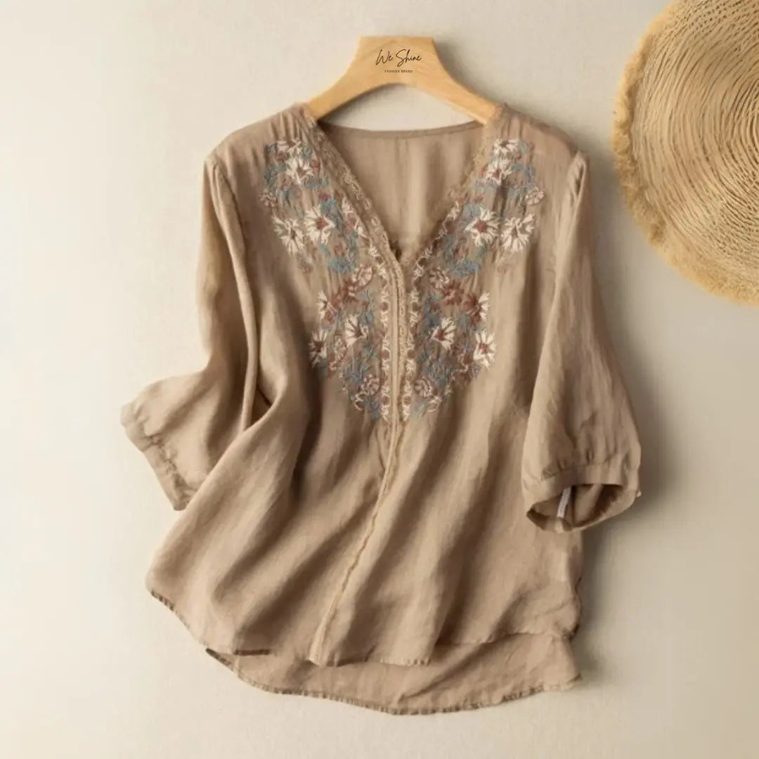 Buy Midnight Garden Embroidered Casual Cotton Top Women’s Fashion Online - We Shine