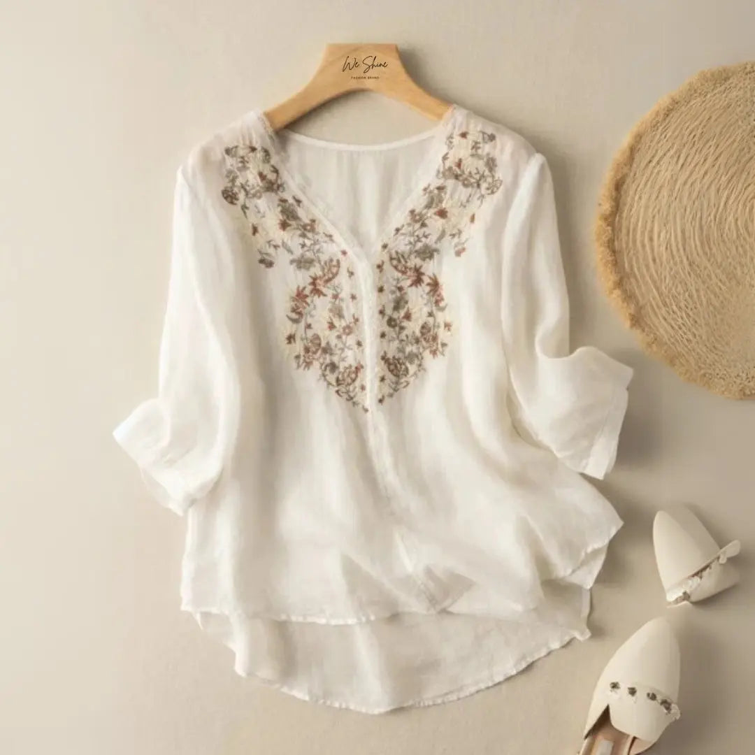 Buy Midnight Garden Embroidered Casual Cotton Top Women’s Fashion Online - We Shine