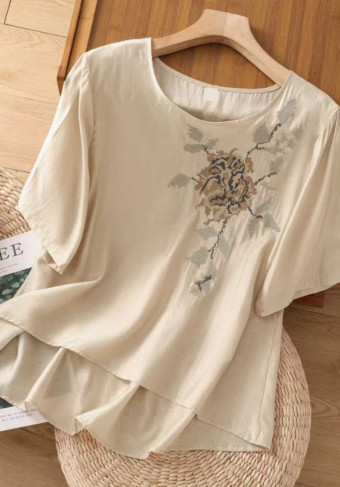 Floral Embroidered Layered Tunic Top for Women | Relaxed Fit Casual Wear