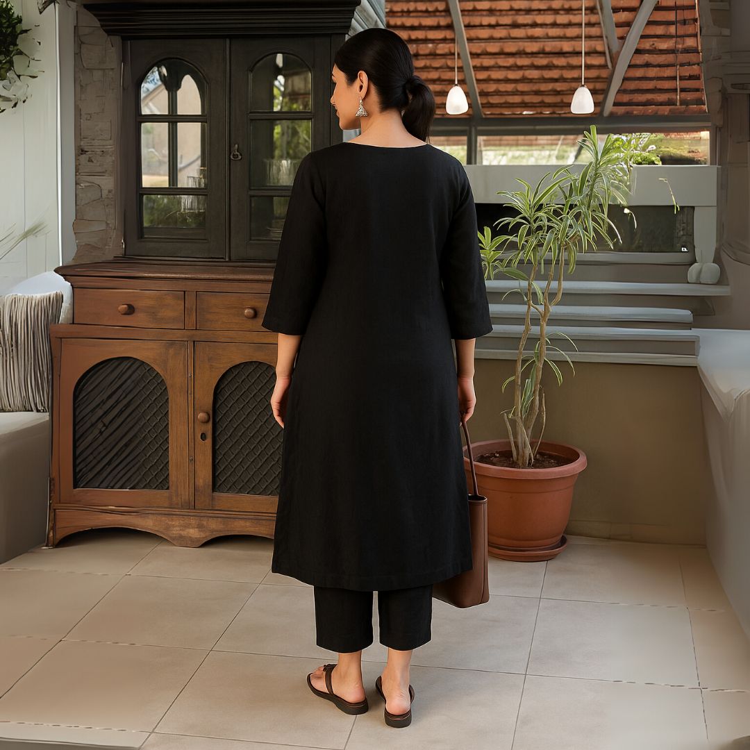 Elegant Everyday Black Kurta Set