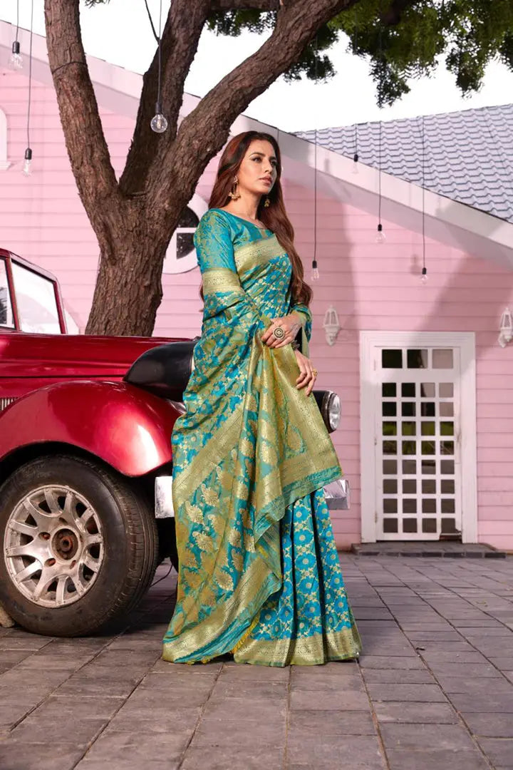 Buy Woven Banglori Pure Silk Saree Women’s Fashion Online - We Shine India