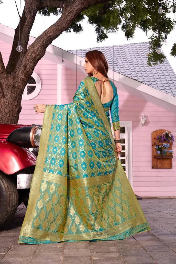 Buy Woven Banglori Pure Silk Saree Women’s Fashion Online - We Shine India