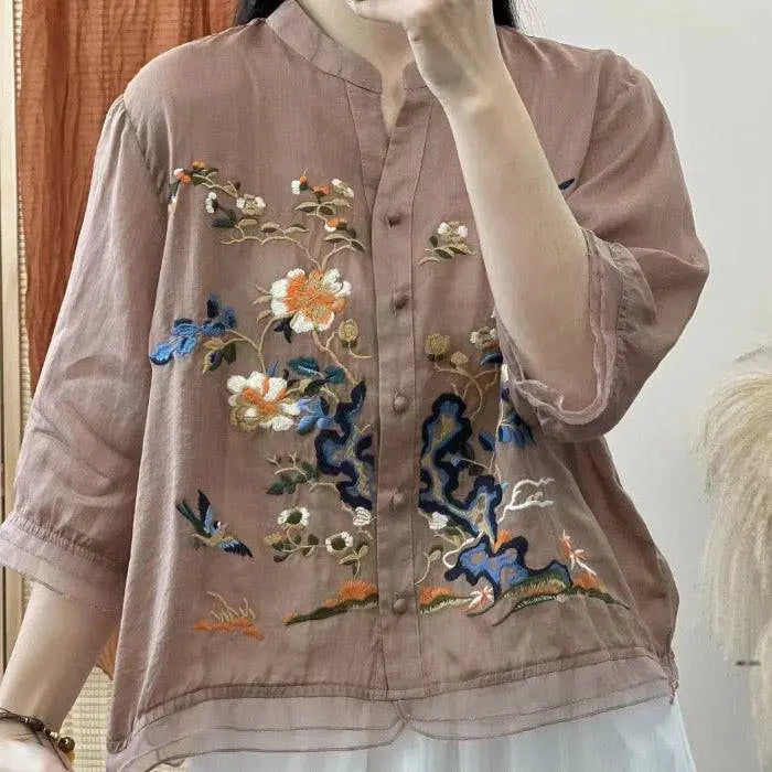 Designer Cotton Embroidered Brown Tunic – Buy Designer Tunics Online at WeShine