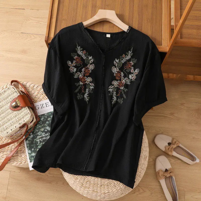 Buy Embroidery Casual Wear Crew Neck Half Sleeve Tunics Women’s Fashion Online - WE SHINE India