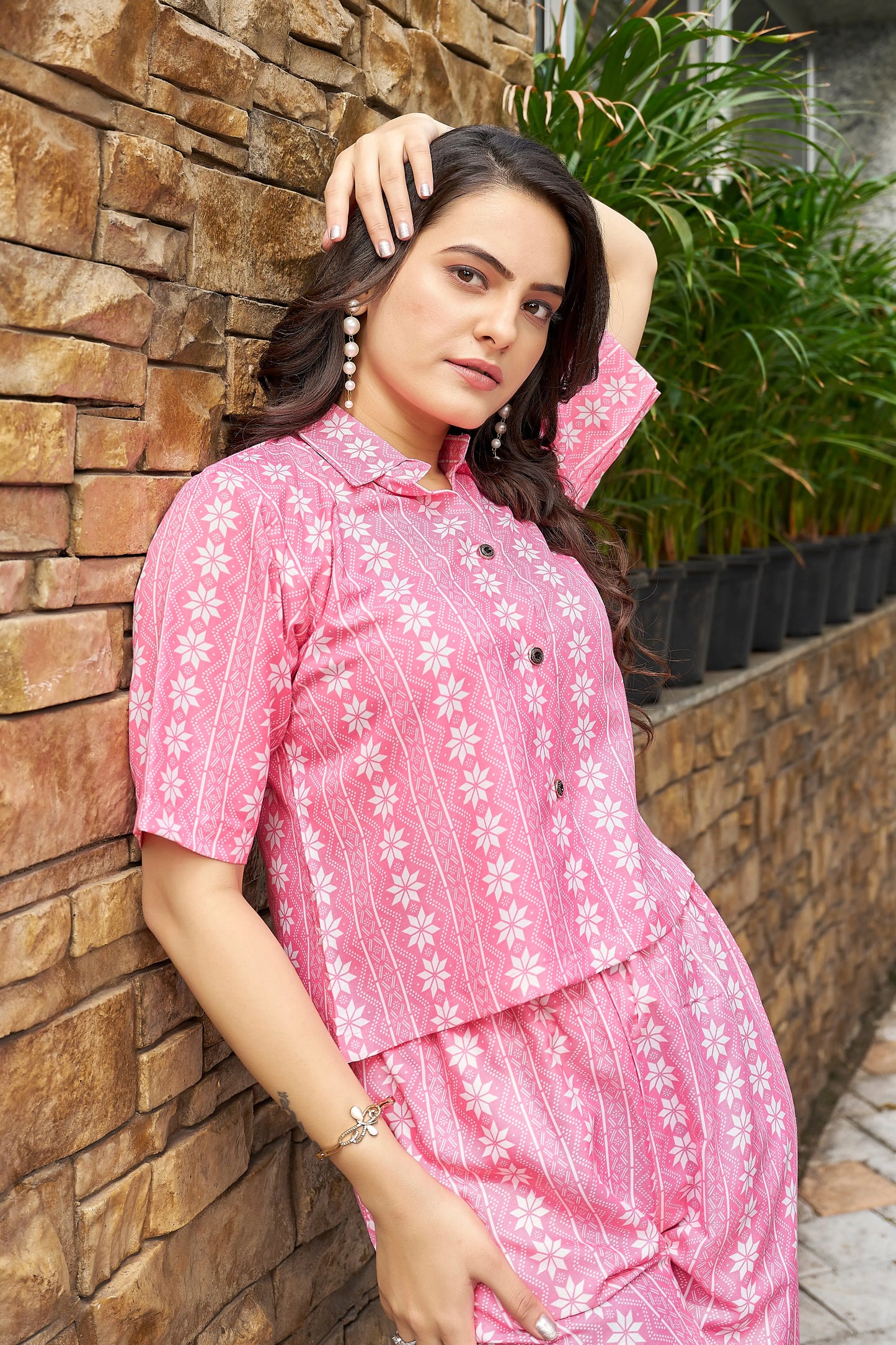 Buy Rosy Stardust Printed Co-ord Set Women’s Fashion Online - WE SHINE India