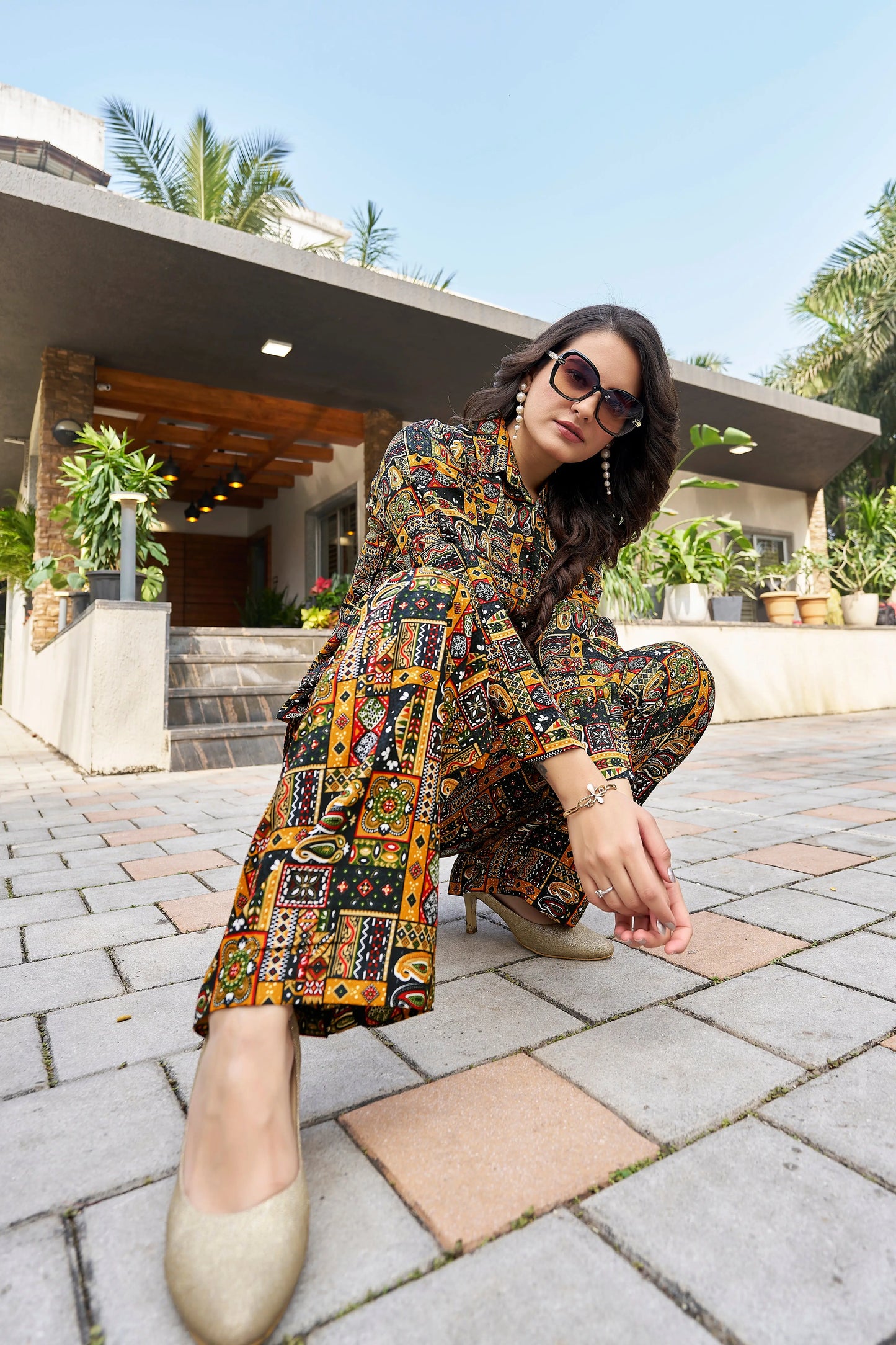 Buy Midnight Meadoww Printed Co-ord Set Women’s Fashion Online - WE SHINE India