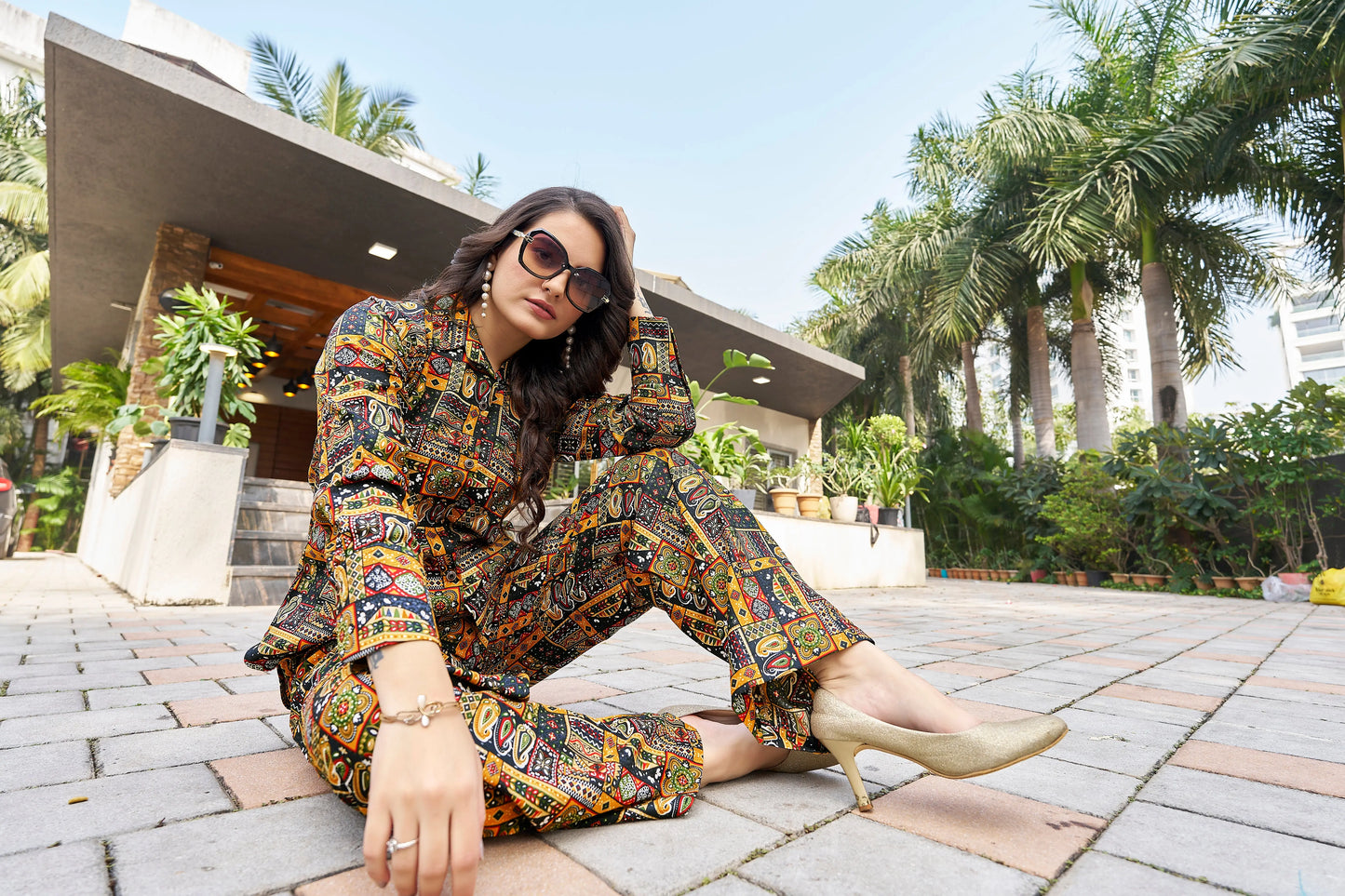 Buy Midnight Meadoww Printed Co-ord Set Women’s Fashion Online - WE SHINE India