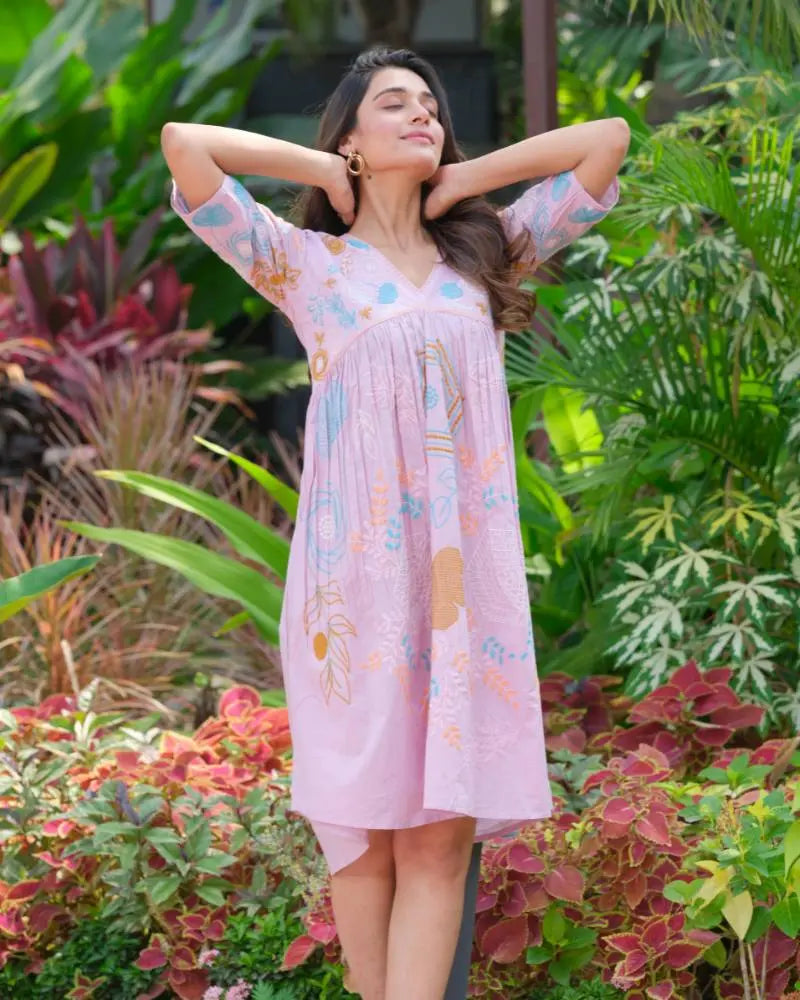 Buy Pure Cotton Heavy Embroidery Dress For Women Women’s Fashion Online - We Shine India