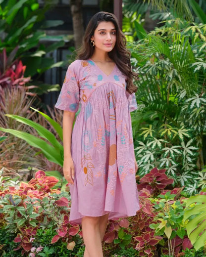 Buy Pure Cotton Heavy Embroidery Dress For Women Women’s Fashion Online - We Shine India