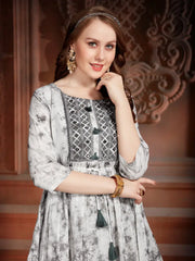 Buy VINTAGE ETHNIC PURE MAL COTTON HEAVY EMBROIDERY RUFFLE TUNIC FOR WOMEN Women’s Fashion Online - We Shine Heavy India