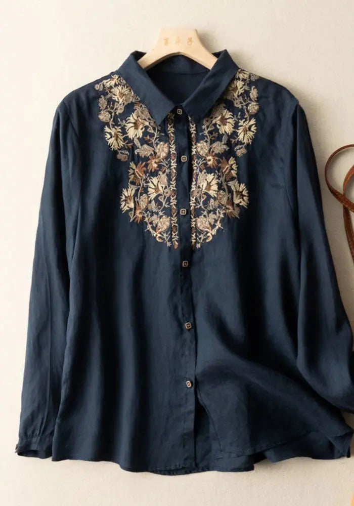 Buy Midnight Garden Embroidered Casual Cotton Top Women’s Fashion Online - WE SHINE India