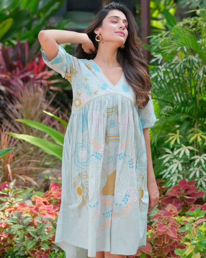 Buy Pure Cotton Heavy Embroidery Dress For Women Women’s Fashion Online - We Shine India