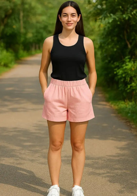 Buy Women's Premium Handwoven Pink Cotton Shorts  Women’s Fashion Online - We Shine