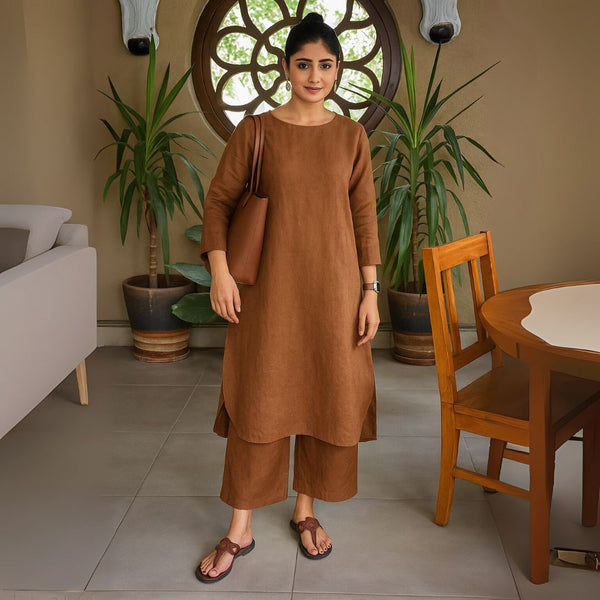 Elegant Everyday Brown Kurta Set