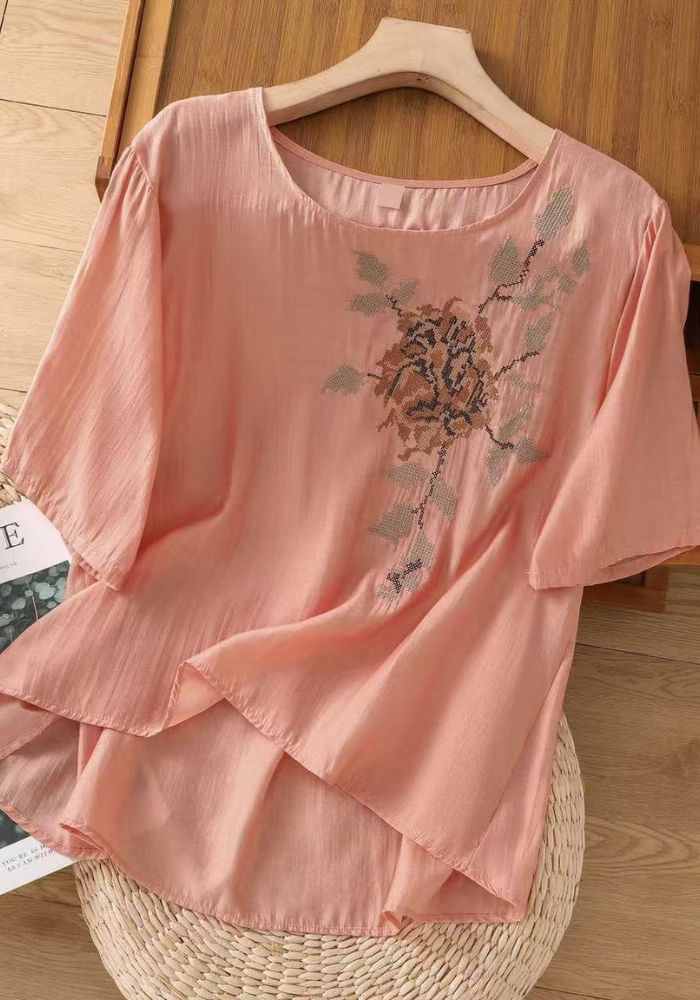 Floral Embroidered Layered Tunic Top for Women | Relaxed Fit Casual Wear