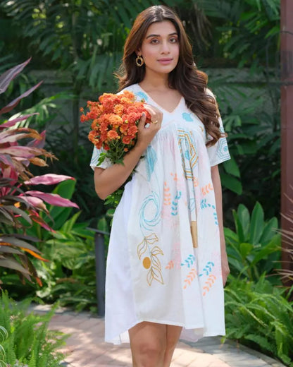 Buy Pure Cotton Heavy Embroidery Dress For Women Women’s Fashion Online - We Shine India