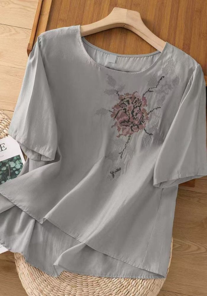 Floral Embroidered Layered Tunic Top for Women | Relaxed Fit Casual Wear