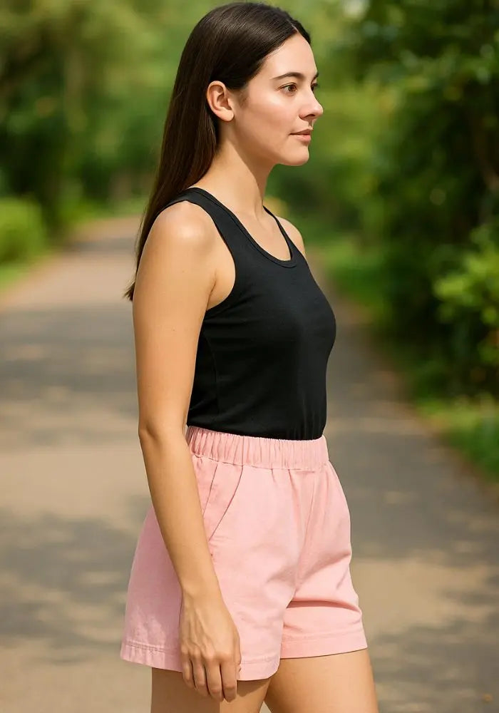 Buy Women's Premium Handwoven Pink Cotton Shorts  Women’s Fashion Online - We Shine
