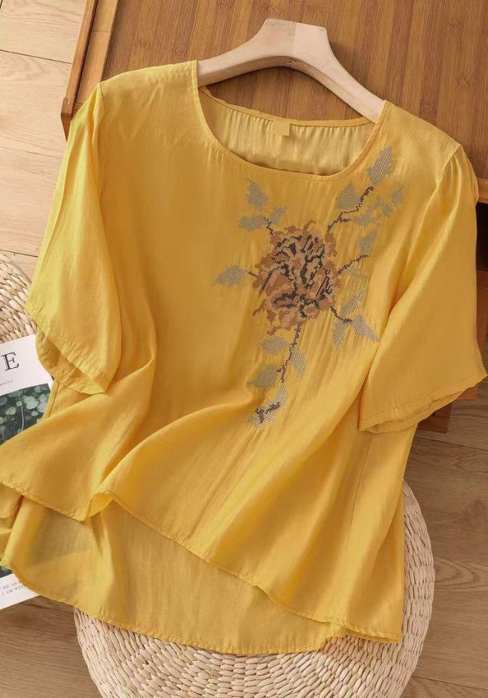 Floral Embroidered Layered Tunic Top for Women | Relaxed Fit Casual Wear