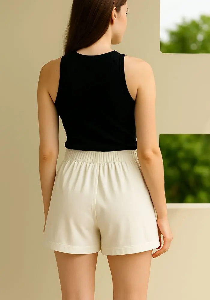 Buy Women's Premium Handwoven White Cotton Shorts  Women’s Fashion Online - We Shine