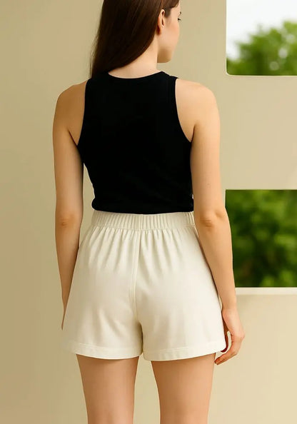 Buy Women's Premium Handwoven White Cotton Shorts  Women’s Fashion Online - We Shine