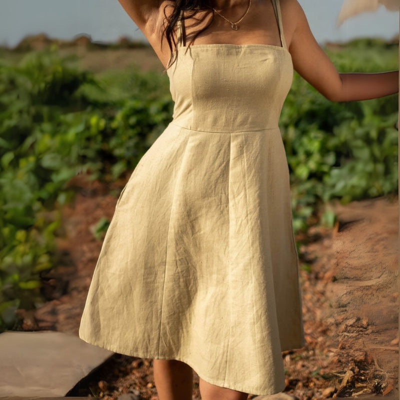 Pure Natural Cotton Fit and Flare Dress