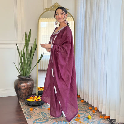 Elegant Maroon Floral Embroidered Kurta Set with Chanderi Dupatta