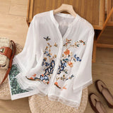 Embroidery Casual Wear Crew Neck Half Sleeve Tunics