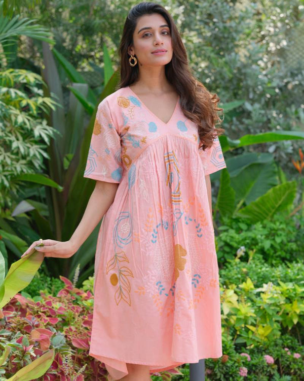 Pure Cotton Heavy Embroidery Dress For Women