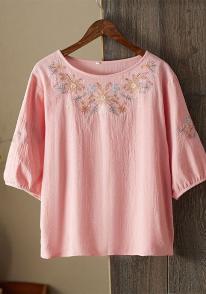 Floral Embroidered Flared Tunic Top for Women | Elegant Casual Wear
