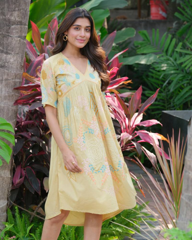 Pure Cotton Heavy Embroidery Dress For Women