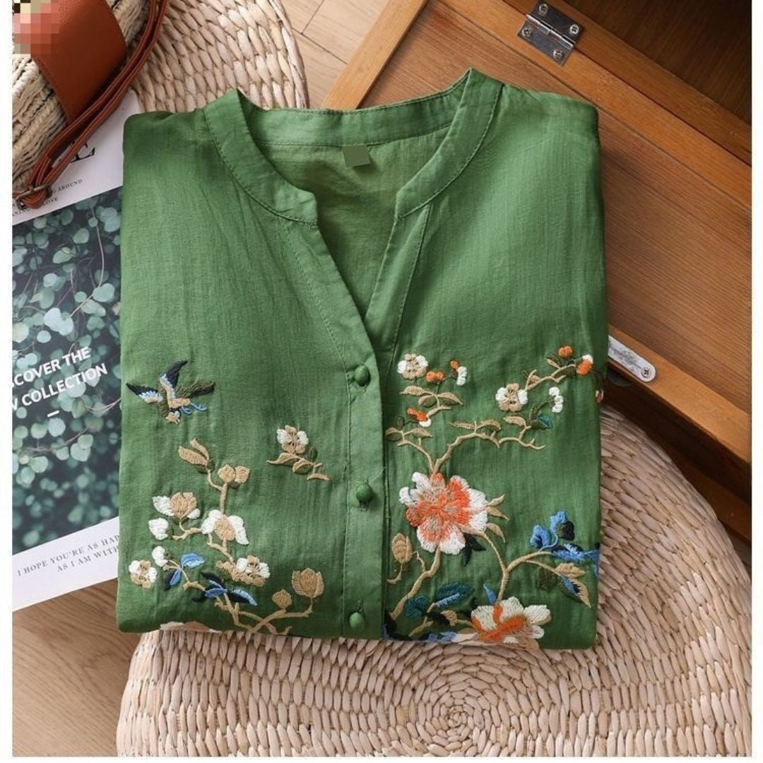 Pure Organic Slub Cotton With Beautiful Embroidery Tunic