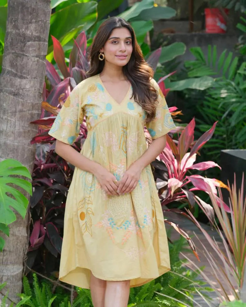 Buy Pure Cotton Heavy Embroidery Dress For Women Women’s Fashion Online - We Shine India