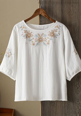 Floral Embroidered Flared Tunic Top for Women | Elegant Casual Wear