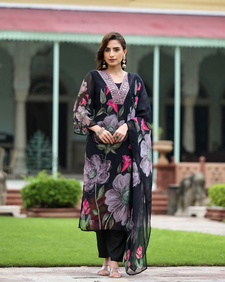 Women Floral Printed Kurta Set with Dupatta | Elegant Ethnic Wear