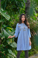Buy Rayon Heavy Embroidery Sky Tunic  Women’s Fashion Online - We Shine