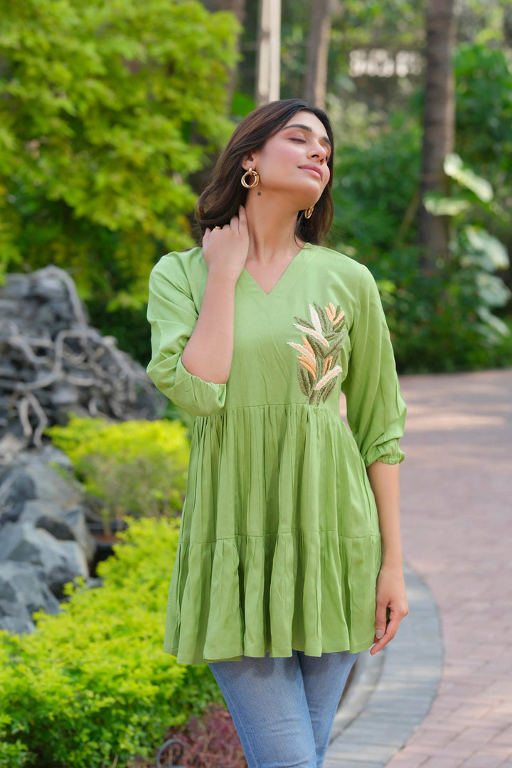 Buy Heavy Rayon With Handwork Parrot Tunic  Women’s Fashion Online - We Shine