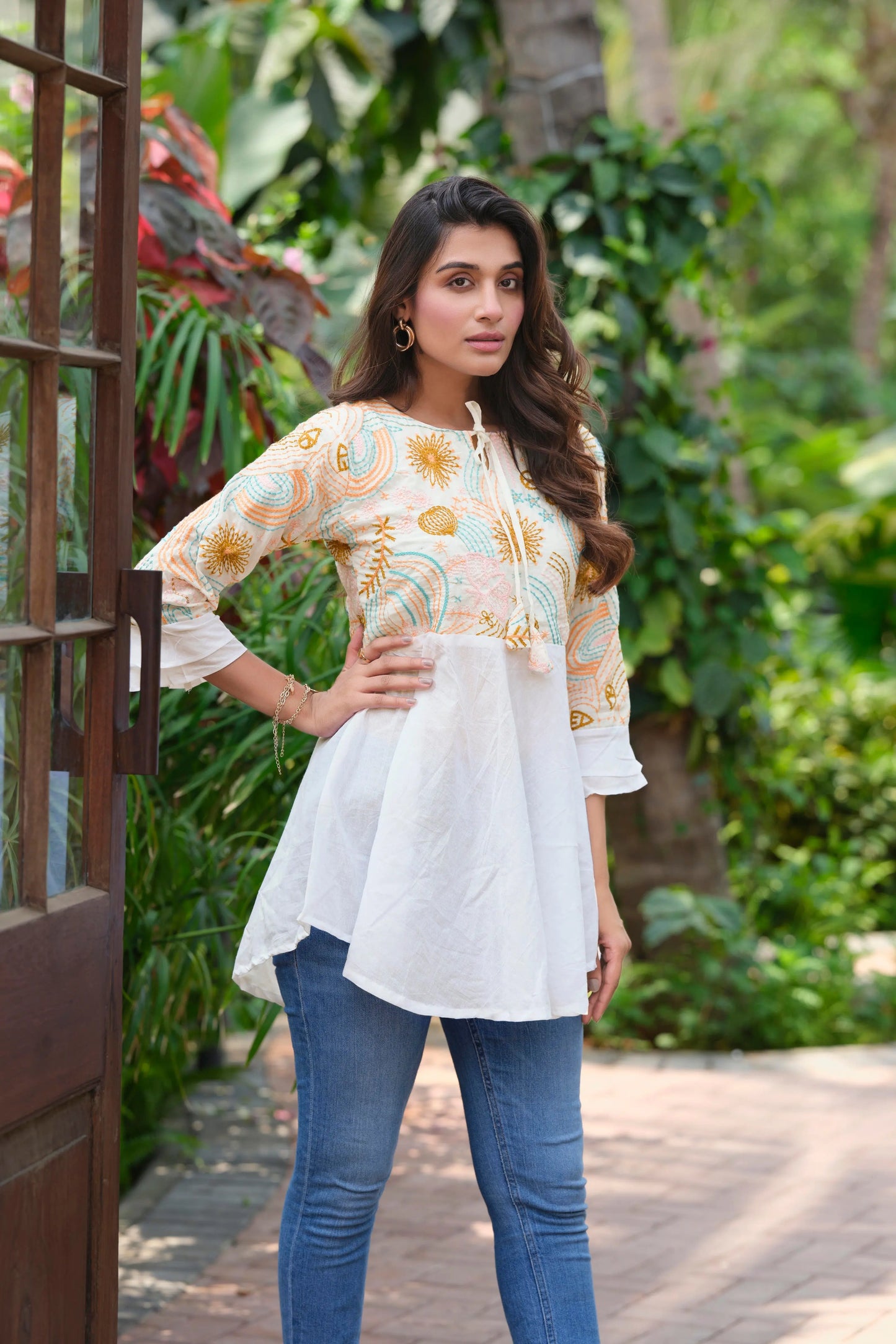 Buy Pure Cotton Heavy Embroidery Luxury Tunic  Women’s Fashion Online - We Shine