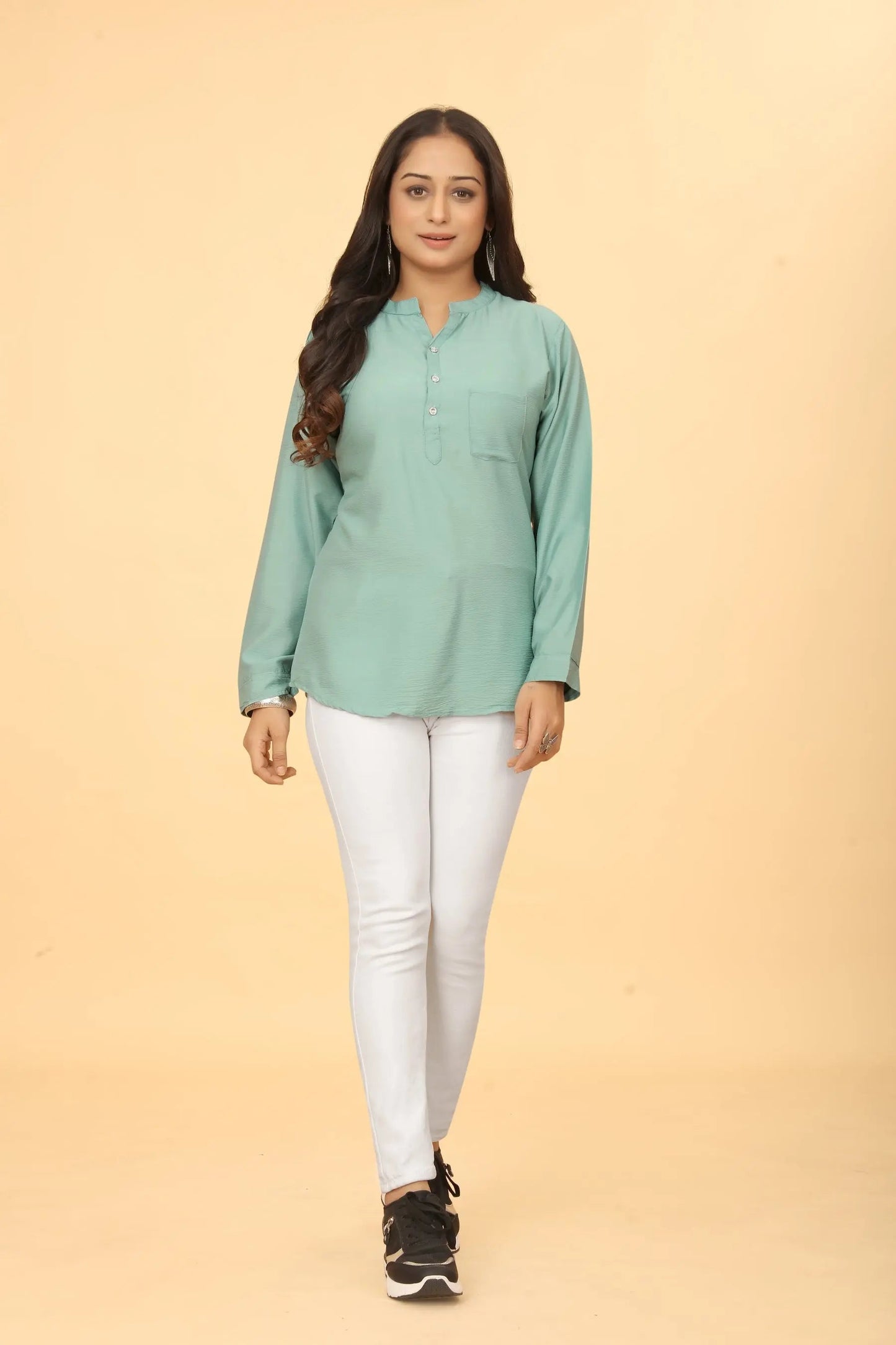 Buy Casual Wear Stylish Green Tunic  Women’s Fashion Online - We Shine
