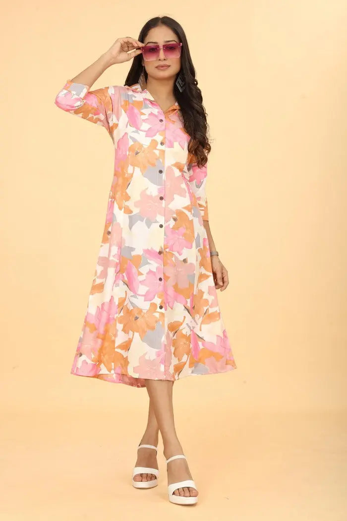 Buy We Shine Trendy A-line Pink Dress For Women Women’s Fashion Online - We Shine India