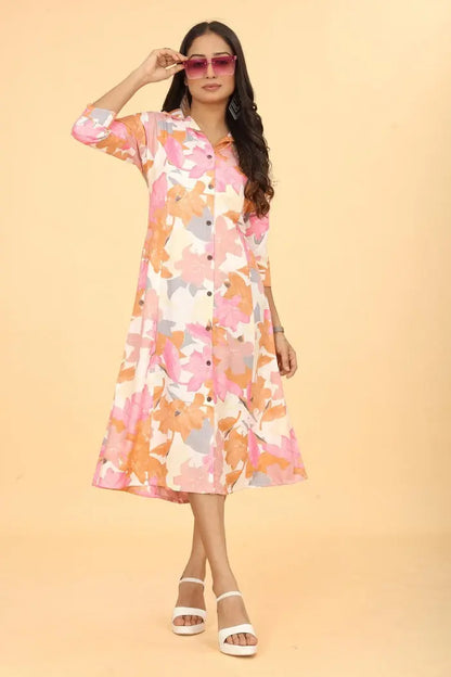 Buy We Shine Trendy A-line Pink Dress For Women Women’s Fashion Online - We Shine India