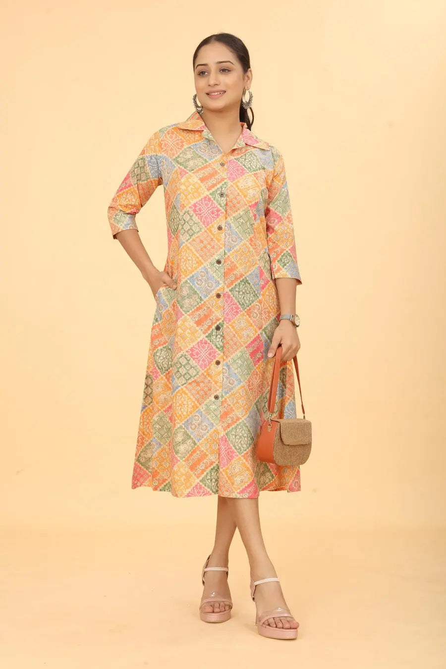 Buy We Shine Trendy Orange A-line Dress For Women Women’s Fashion Online - We Shine India