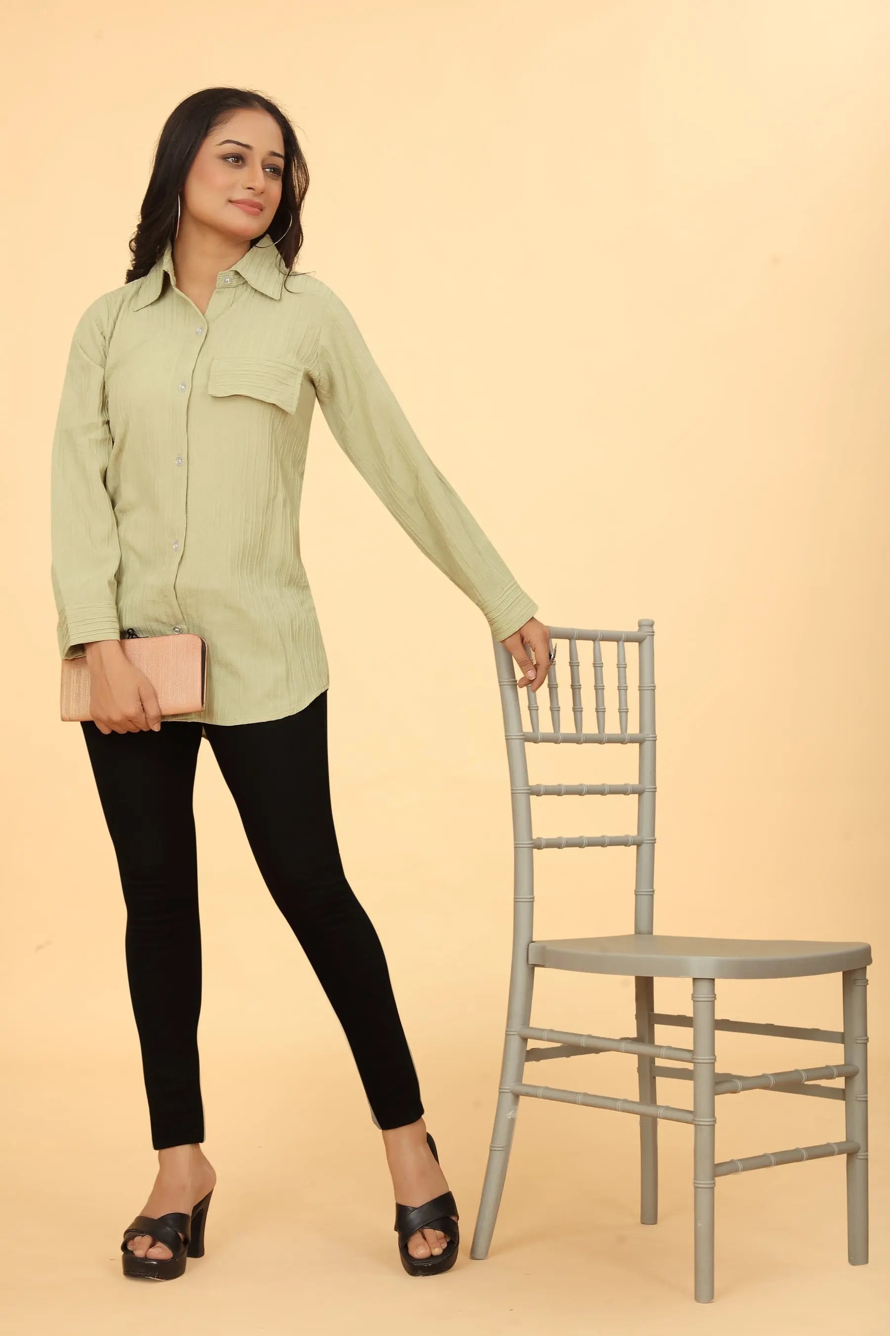 Buy Women's Button Down Collar Neck Top Women’s Fashion Online - We Shine India