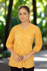Buy EMBROIDERY STYLIISH NECK TOP Women’s Fashion Online - WE SHINE India