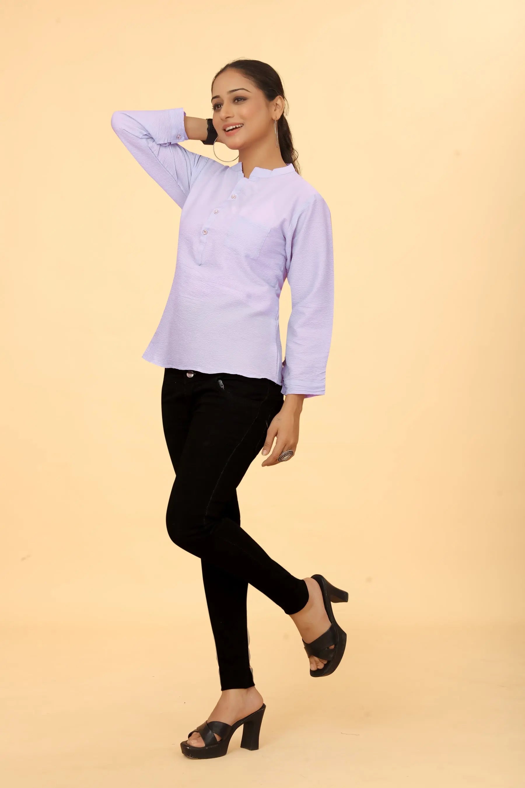 Buy Casual Wear Stylish Lavender Tunic  Women’s Fashion Online - We Shine