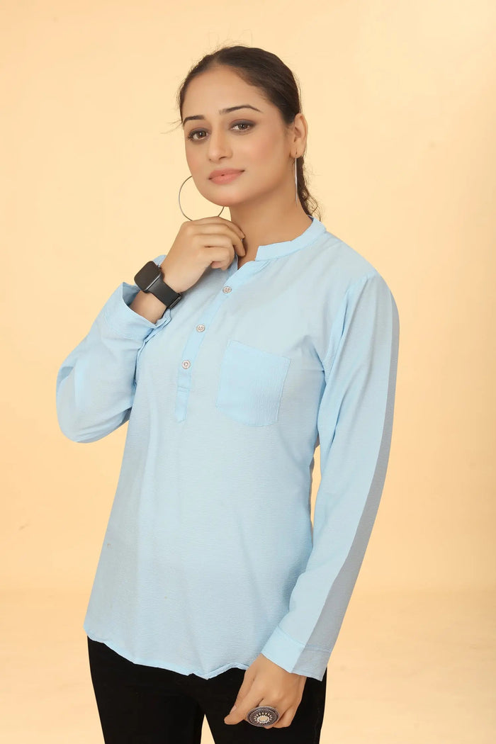 Casual Wear Stylish Sky Plain Tunic