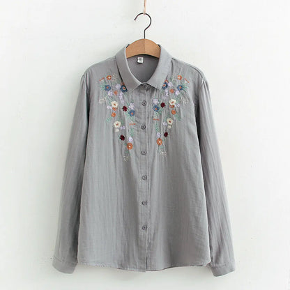 Buy Women's Floral Embroidery Cotton Shirt  Women’s Fashion Online - We Shine