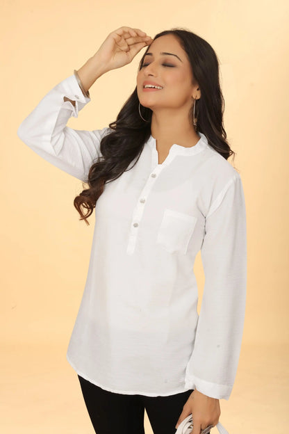Buy Casual Wear Stylish White Tunic  Women’s Fashion Online - We Shine