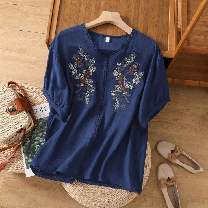 Buy Embroidery Casual Wear Crew Neck Half Sleeve Tunics Women’s Fashion Online - WE SHINE India