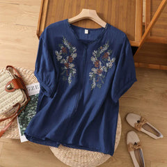 Buy Embroidery Casual Wear Crew Neck Half Sleeve Tunics Women’s Fashion Online - WE SHINE India